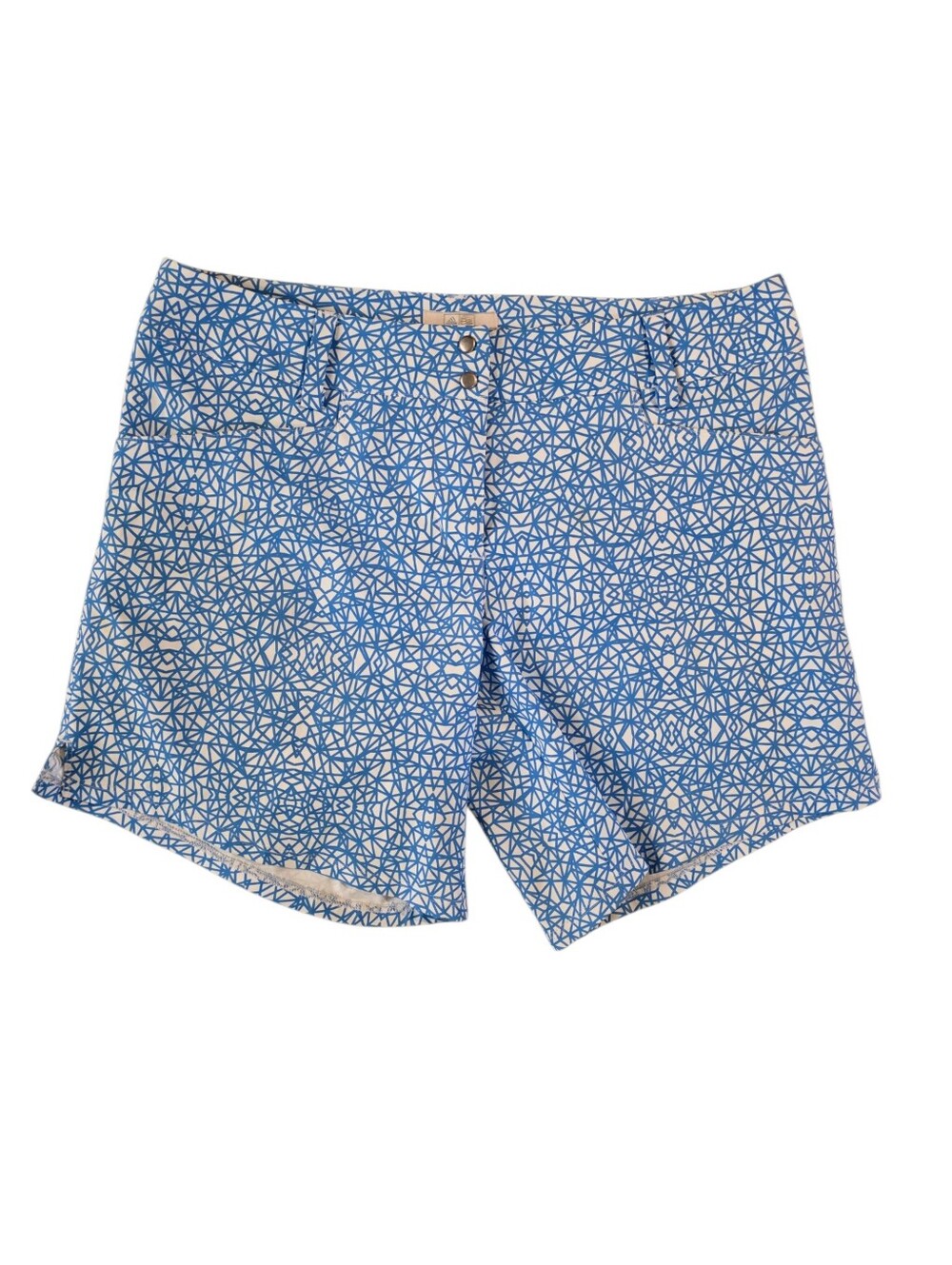 Adidas Size 6 Blue White Geometric Print Athletic Golf Shorts